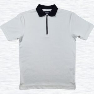 White Zipped Polo Shirt